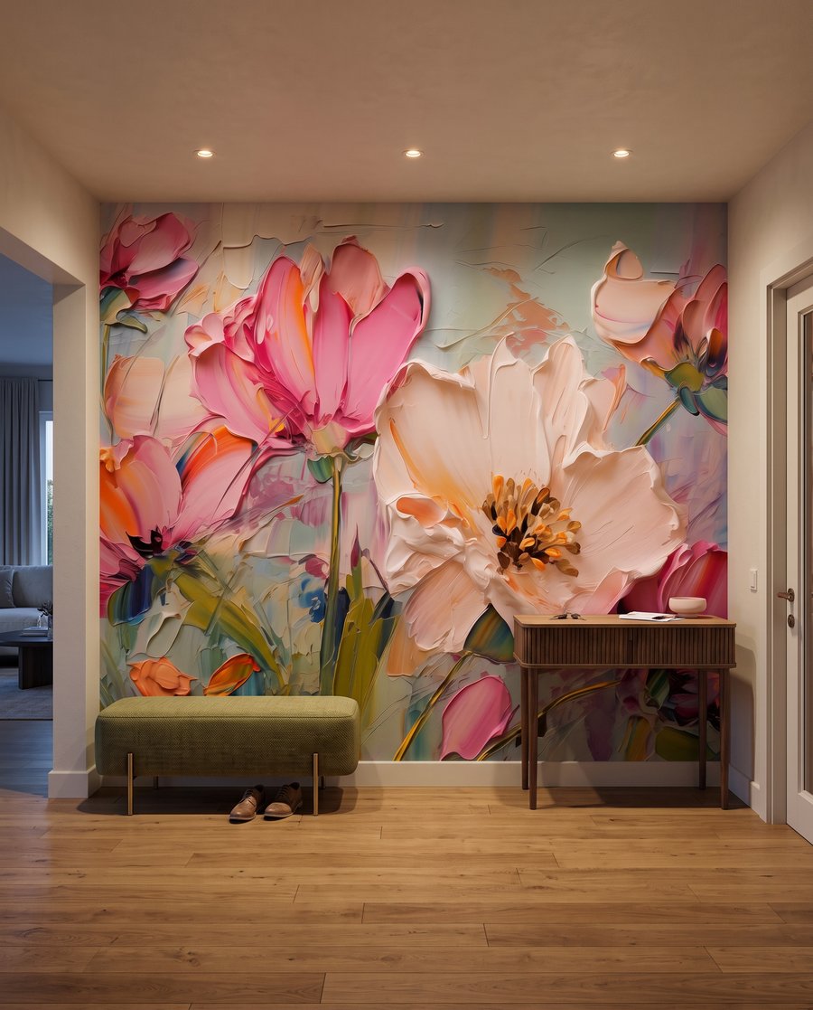 Flores rosas en trazos — interior 6