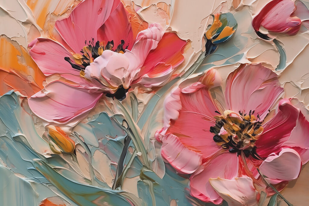 Flores rosa coral — diseño completo