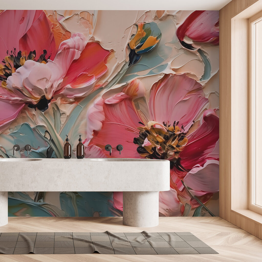 Flores rosa coral — interior 2