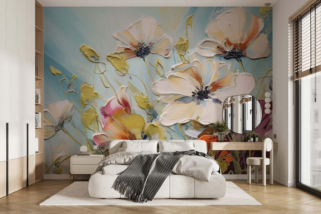 Flores blancas en azul — interior 2