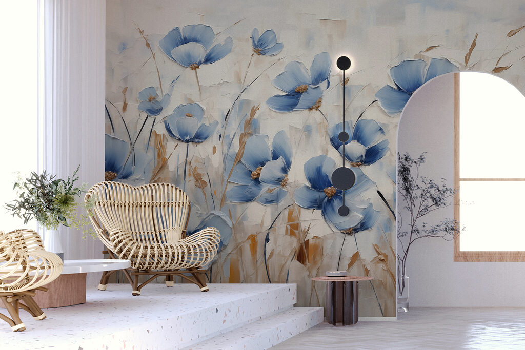Flores azules entre espigas — interior 1