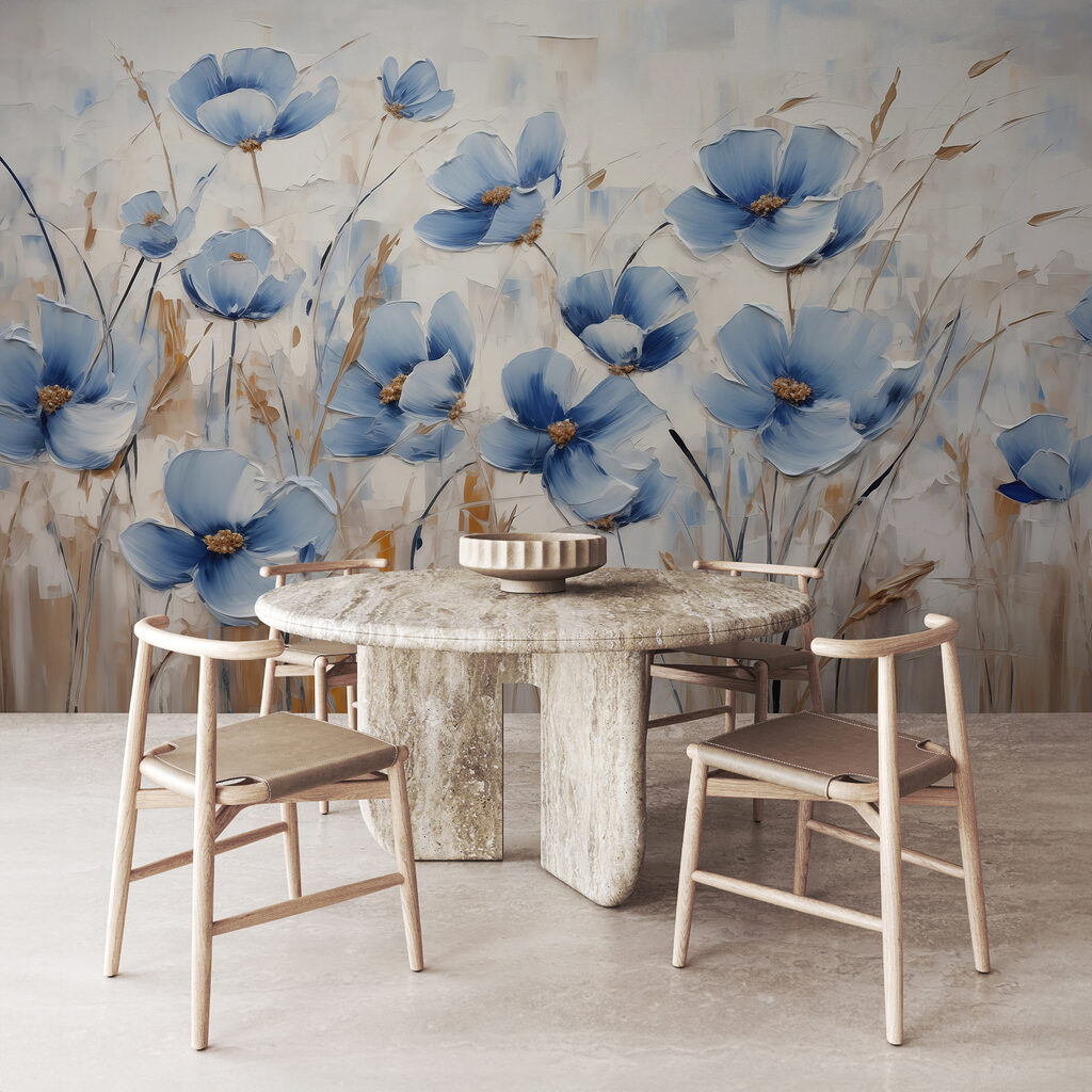 Flores azules entre espigas — interior 2