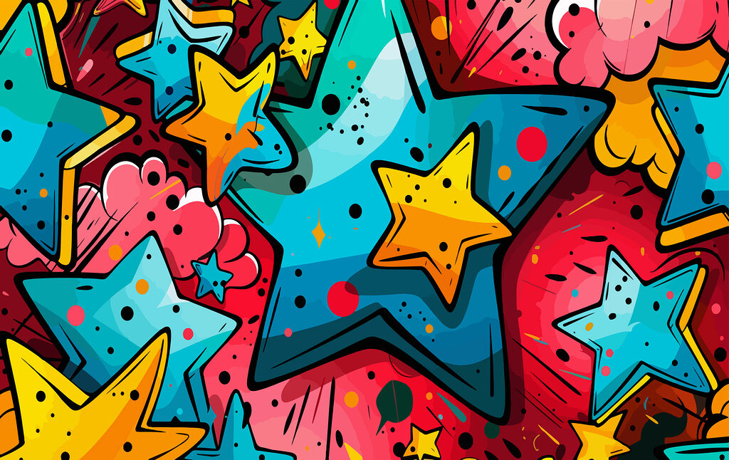 Estrellas tipo graffiti — diseño completo