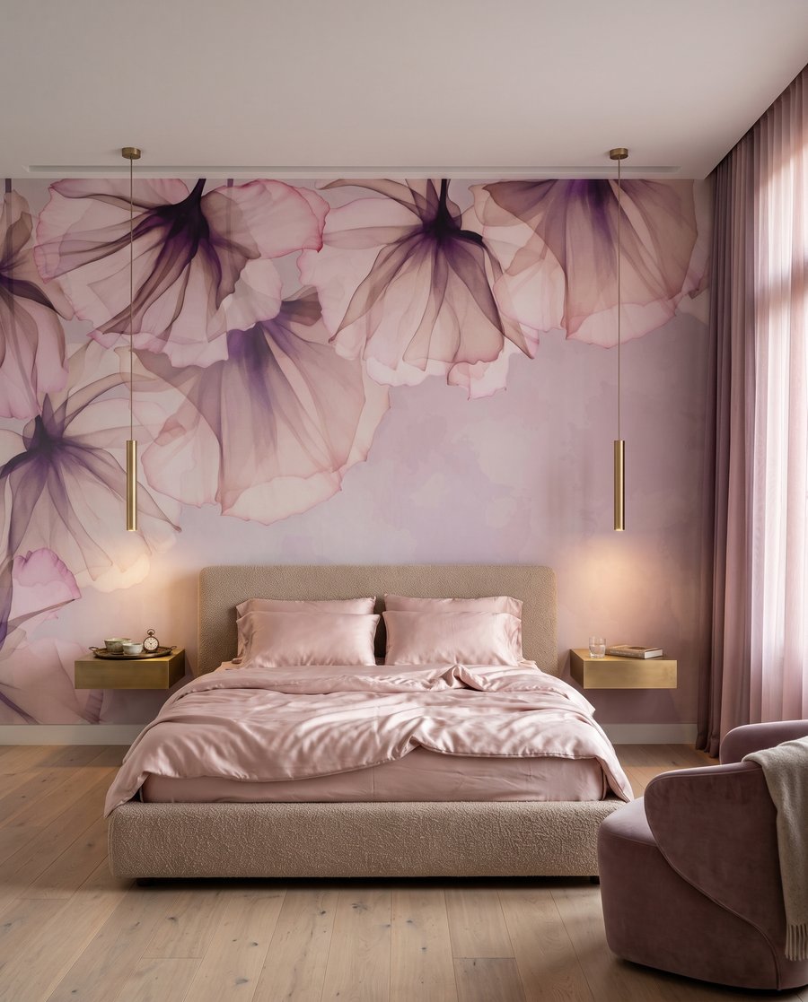 Velos florales en un interior
