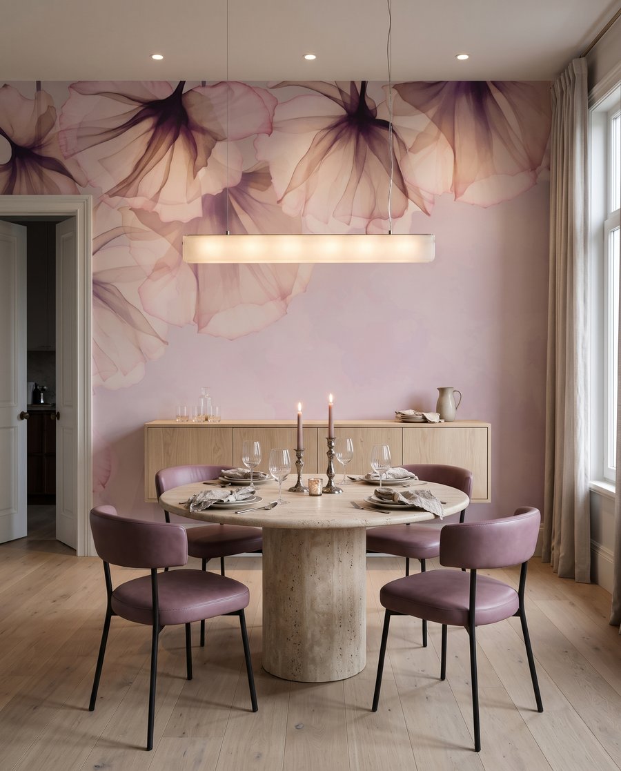 Velos florales en un interior