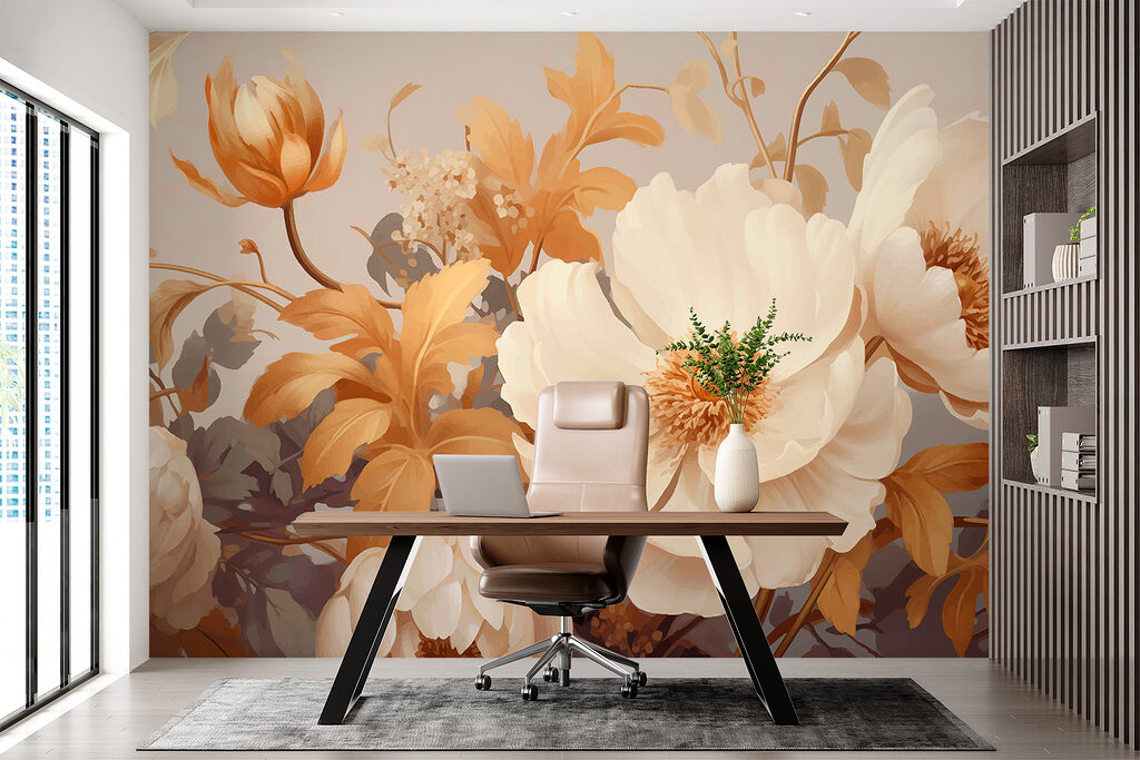 Flores entre hojas ocres — interior 3