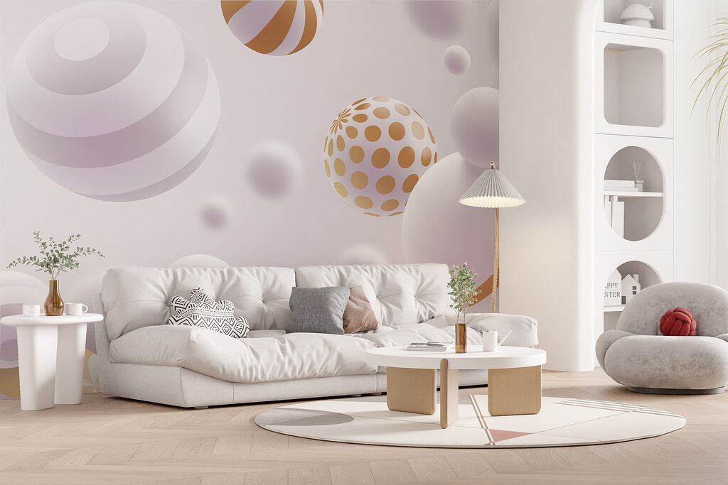 Esferas blancas y doradas — interior 4
