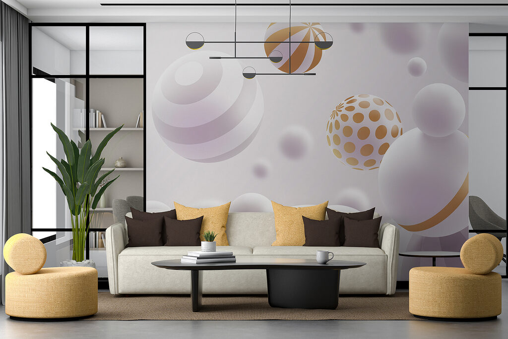 Esferas blancas y doradas — interior 6