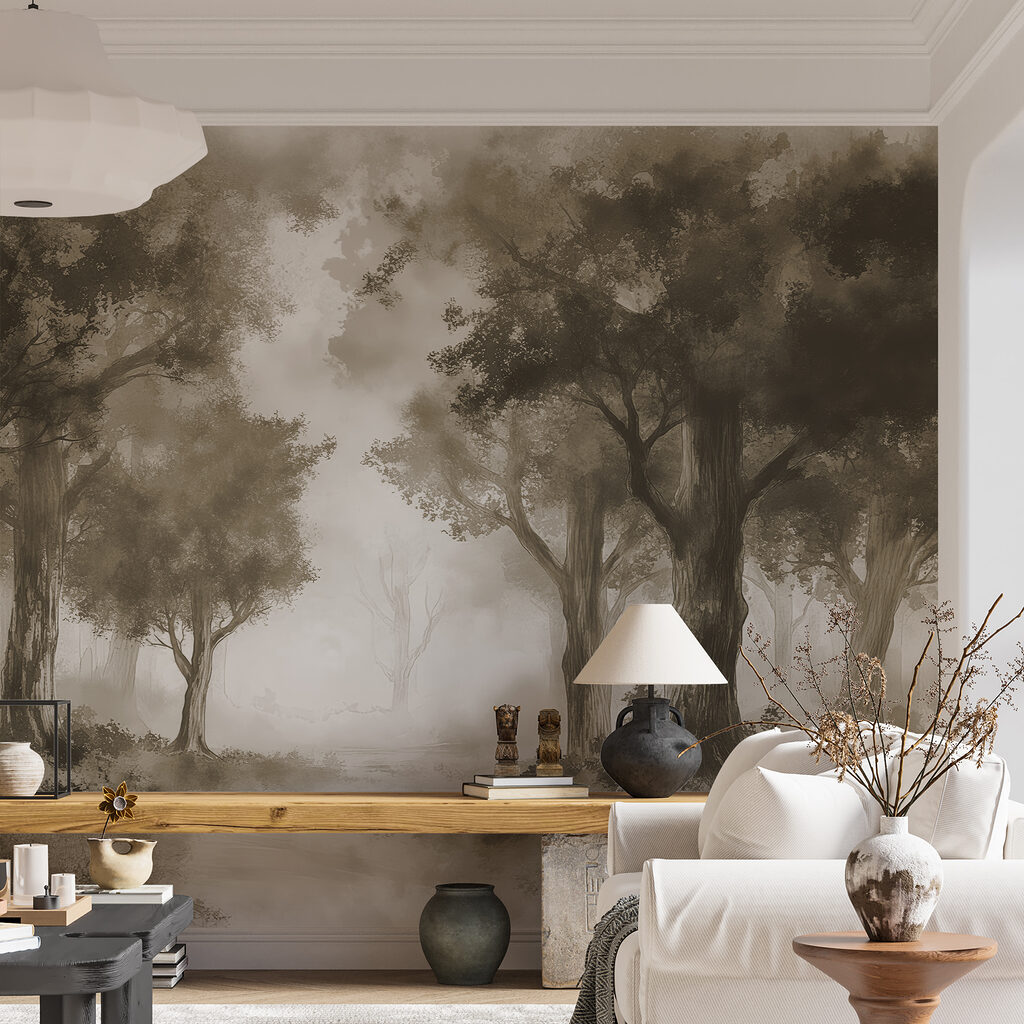 Sendero en neblina gris — interior 1