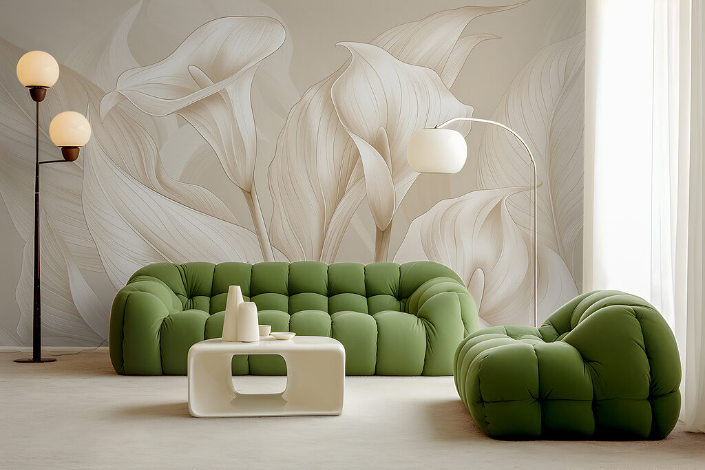 Cálices blancos entre hojas — interior 2