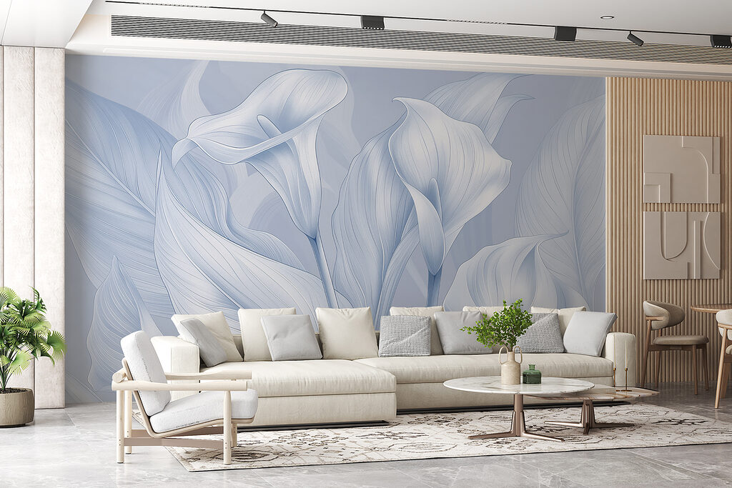 Cálices blancos entre hojas — interior 1