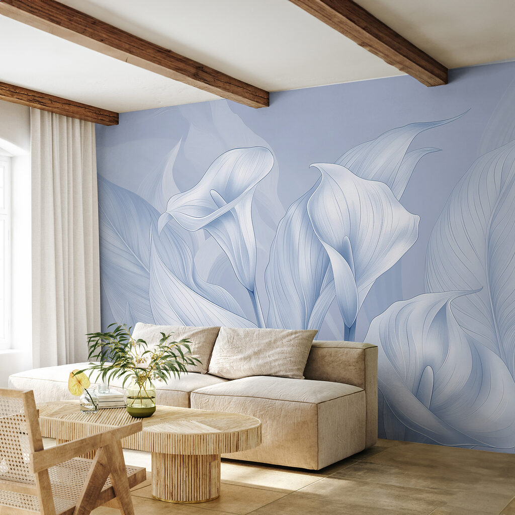 Cálices blancos entre hojas — interior 2