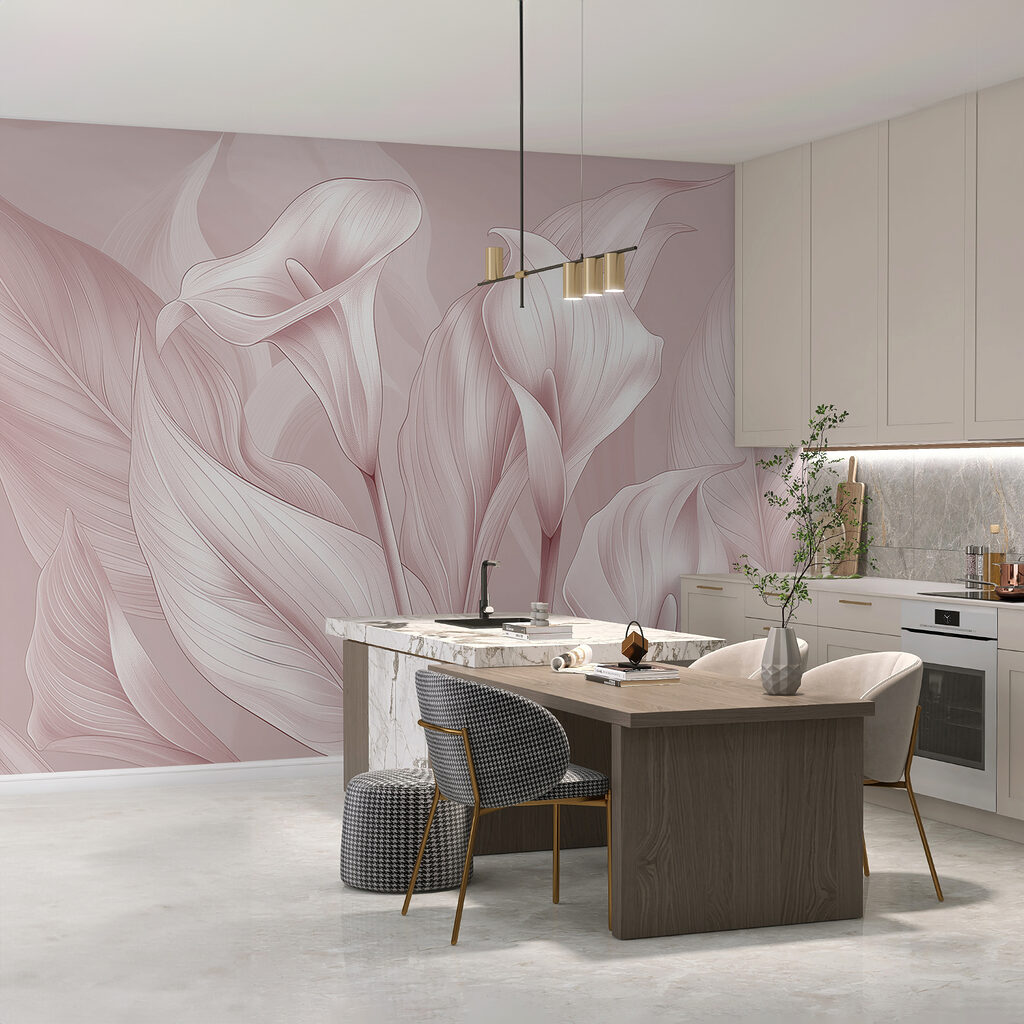 Cálices blancos entre hojas — interior 1