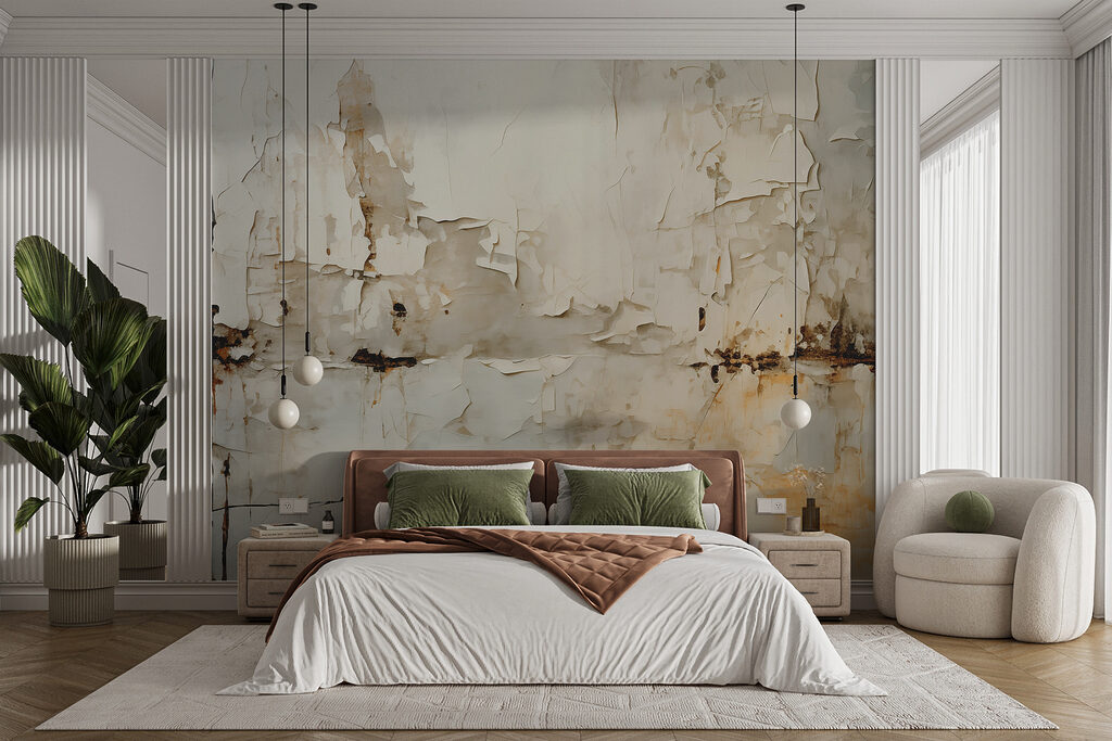 Pared de pintura desgastada — interior 1