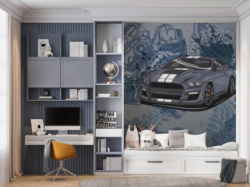 Coche deportivo entre dibujos — interior 3
