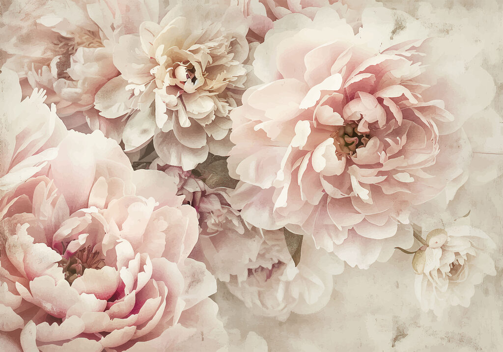 Flores rosa empolvado — diseño completo