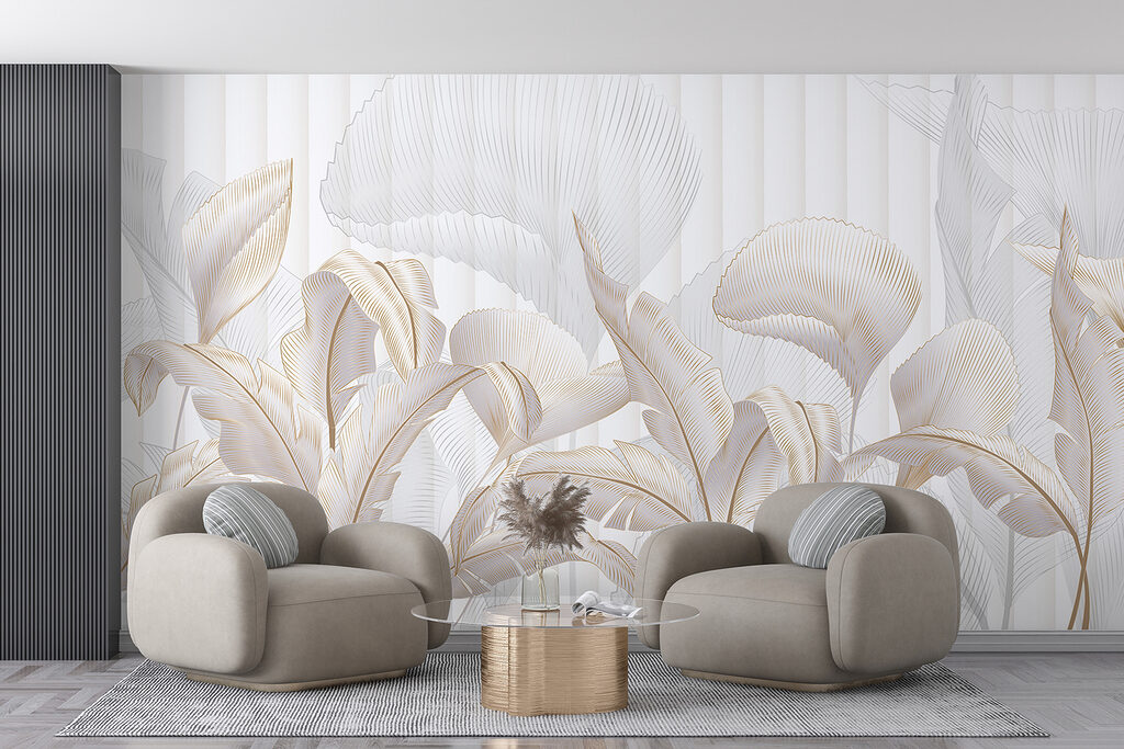 Hojas en trazo dorado — interior 4