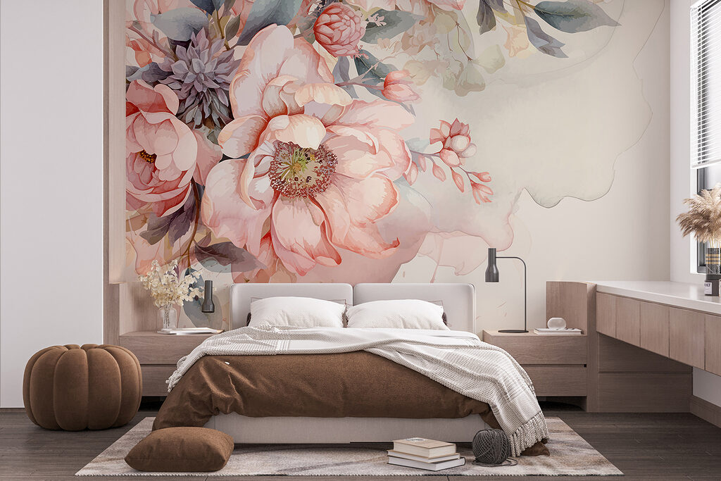 Rosas sobre beige suave — interior 2