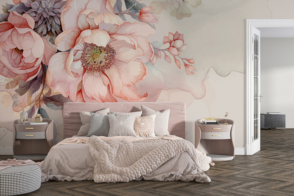 Rosas sobre beige suave — interior 3
