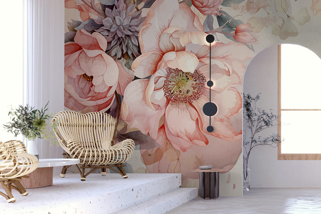 Rosas sobre beige suave — interior 5