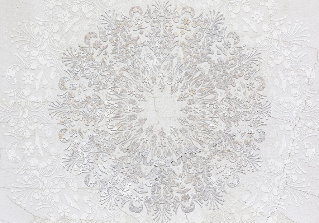 Ornamento blanco en relieve — diseño completo