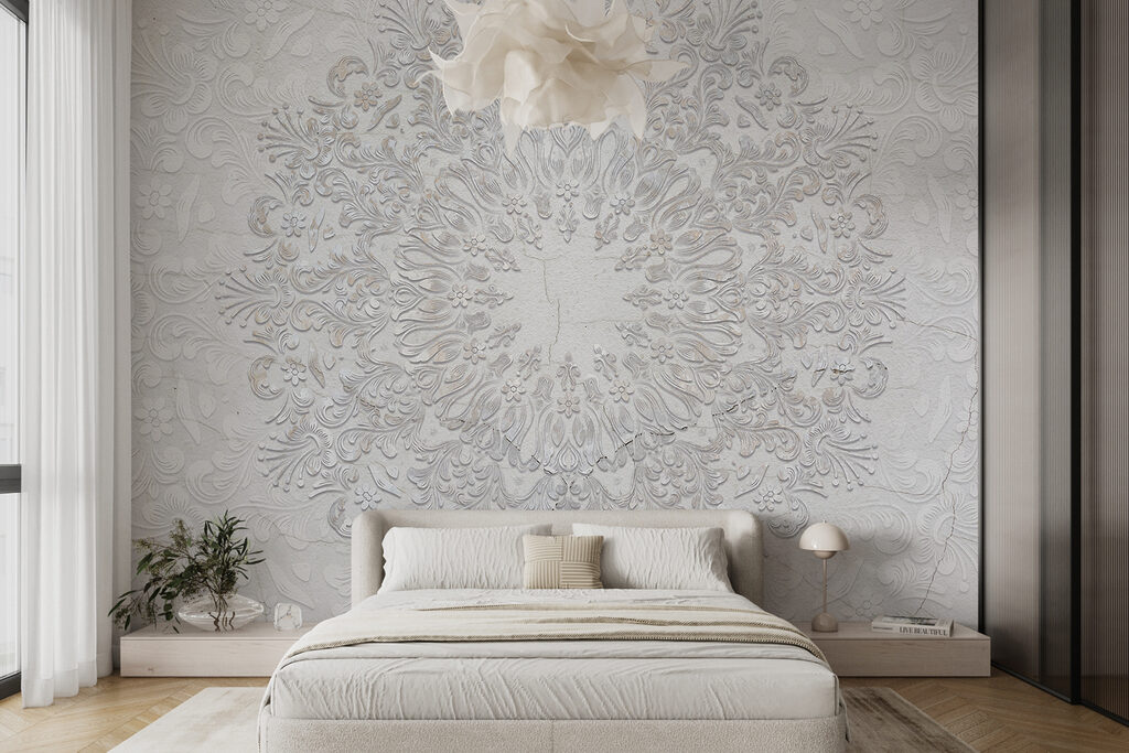 Ornamento blanco en relieve — interior 1