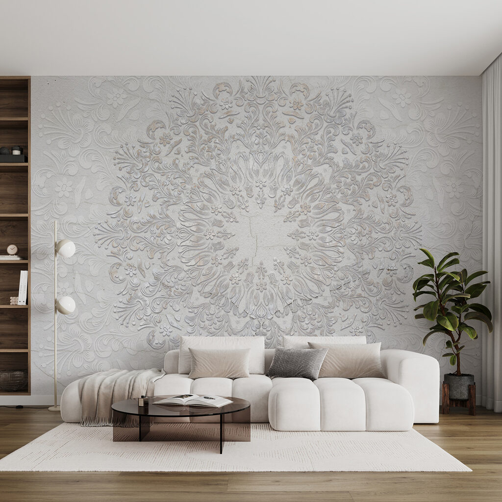 Ornamento blanco en relieve — interior 3