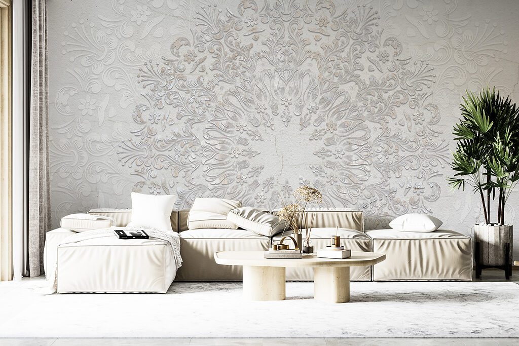 Ornamento blanco en relieve — interior 5