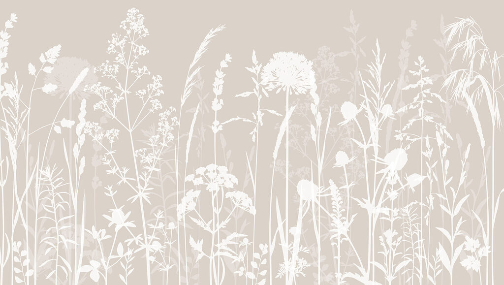 Prado de flores blancas — diseño completo