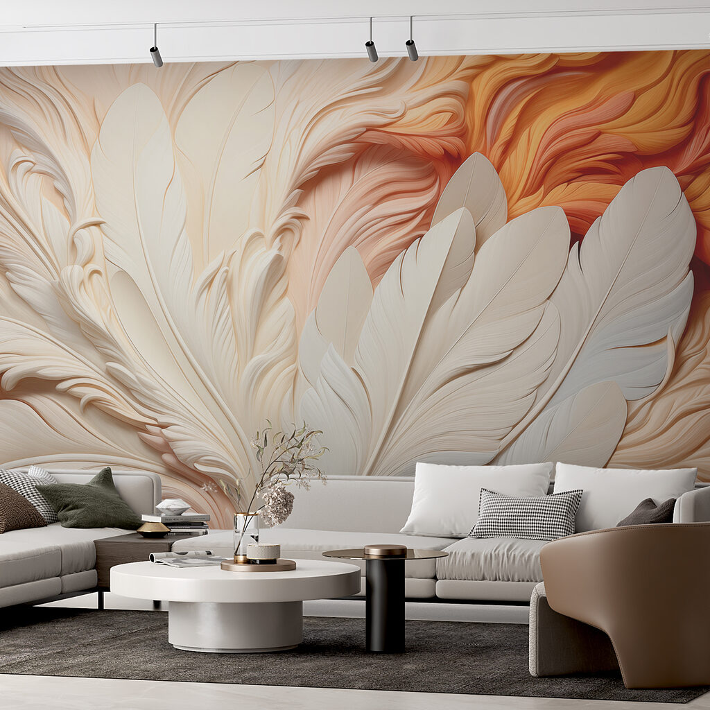 Plumas crema y naranja — interior 1
