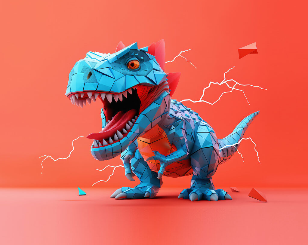 Dinosaurio azul — diseño completo