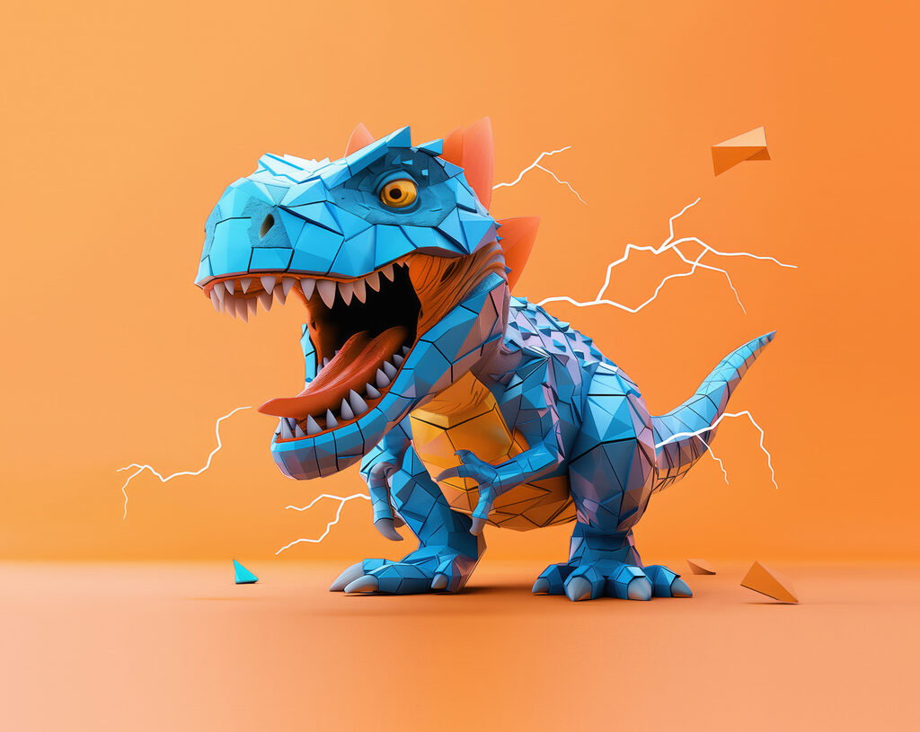 Dinosaurio azul — diseño completo