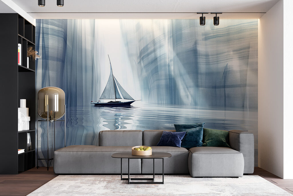Velero entre paredes azules — interior 4