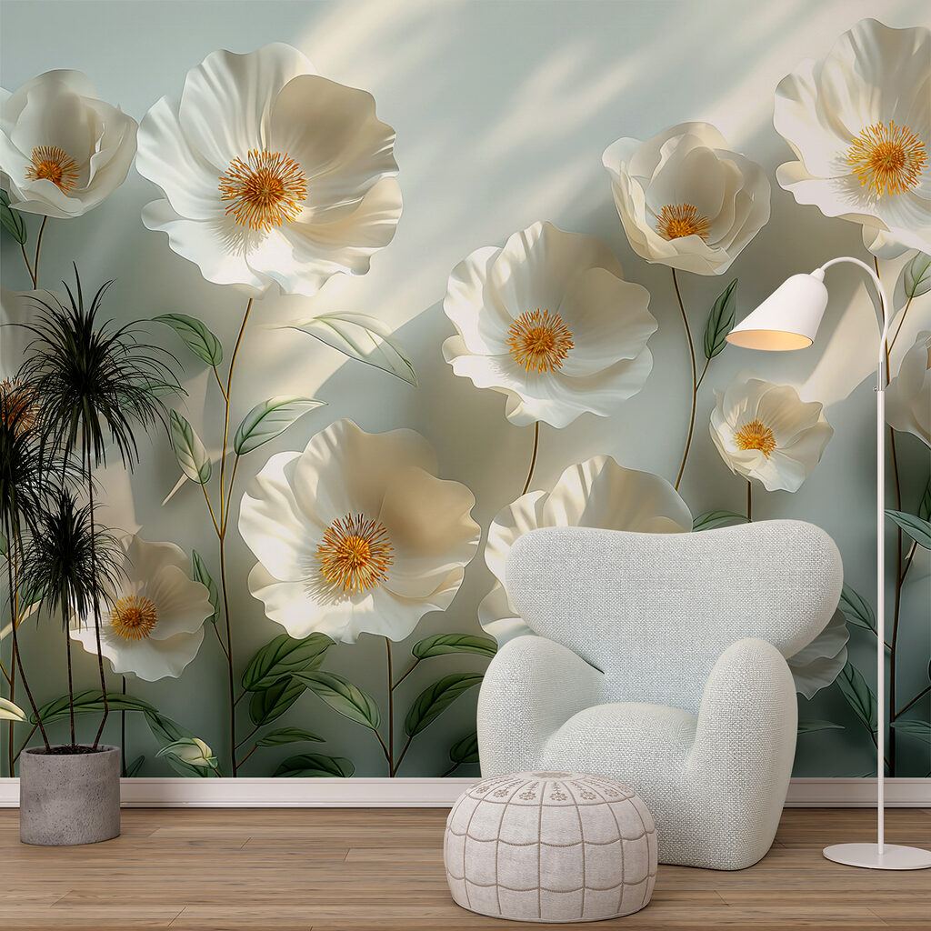 Luz sobre flores blancas — interior 5