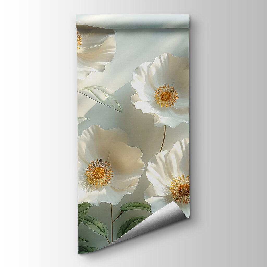 Luz sobre flores blancas — vista del producto