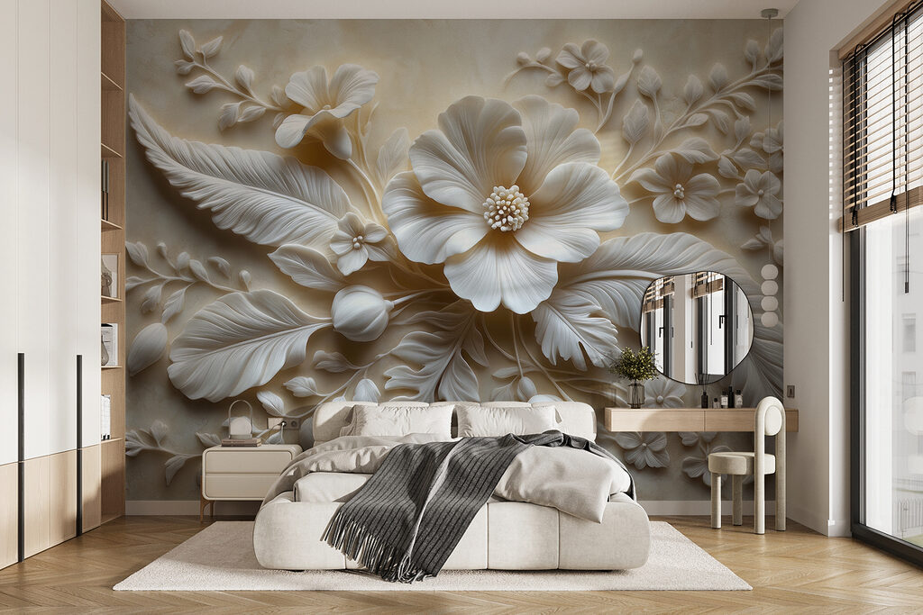 Flores y hojas blancas — interior 2