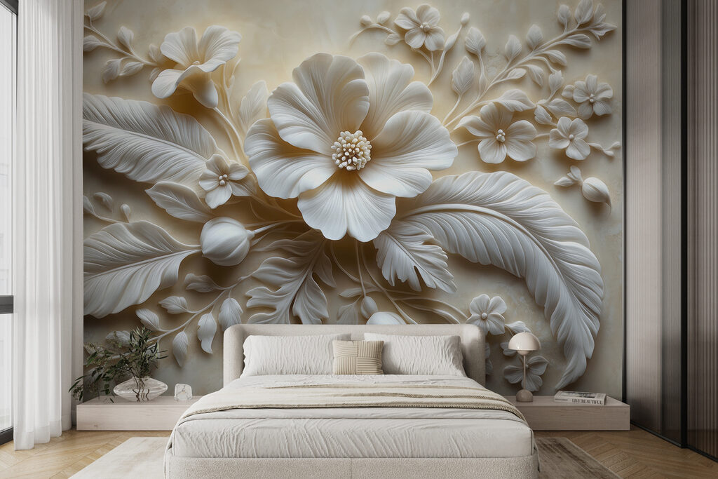 Flores y hojas blancas — interior 3