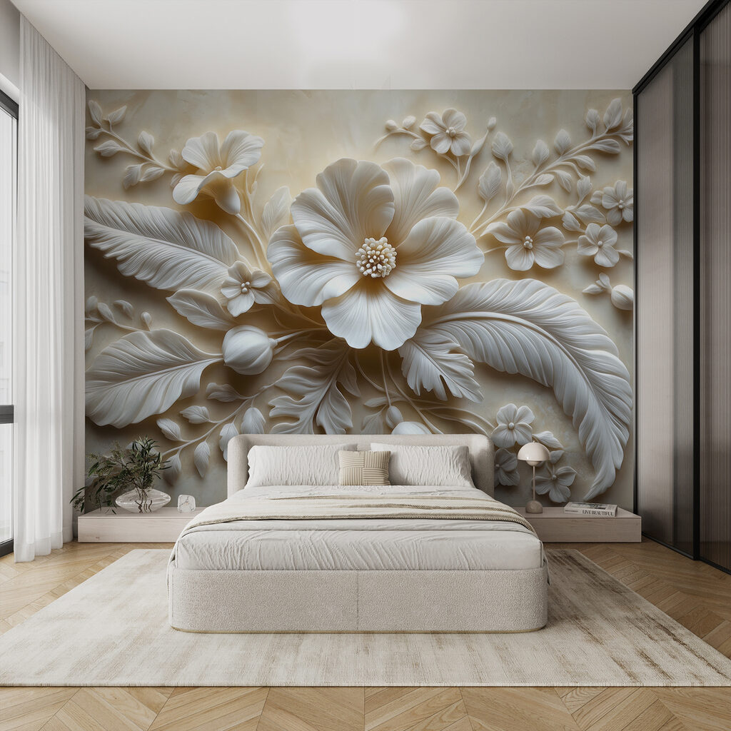 Flores y hojas blancas — interior 4