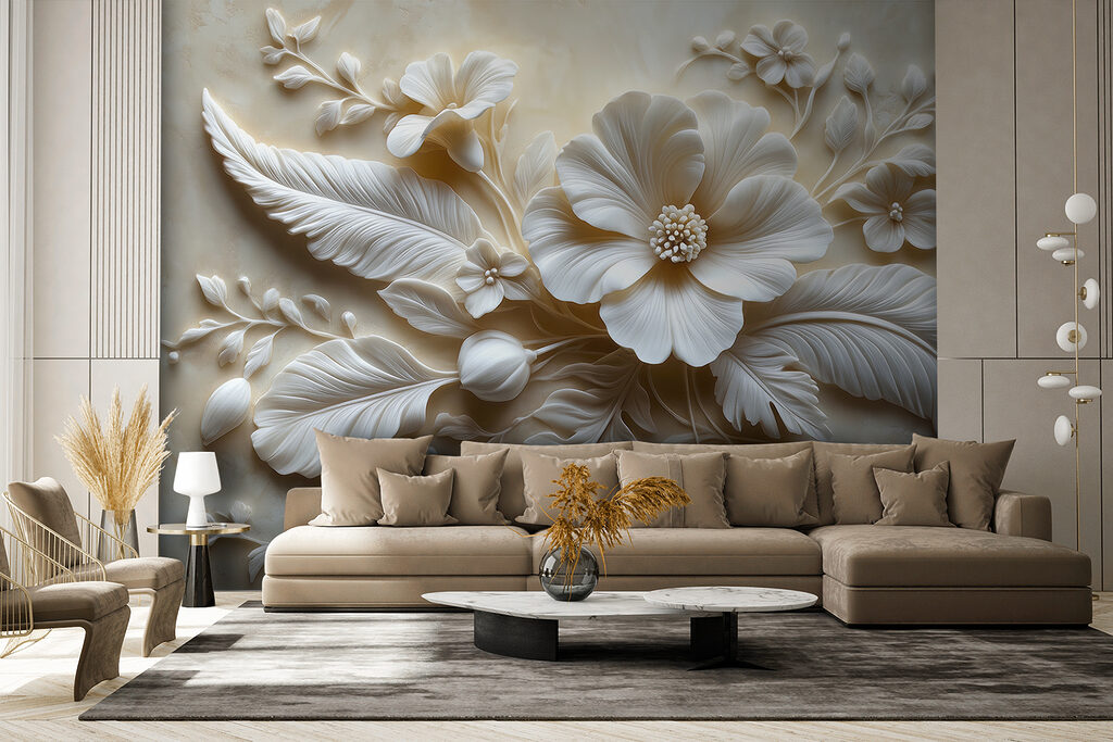 Flores y hojas blancas — interior 5