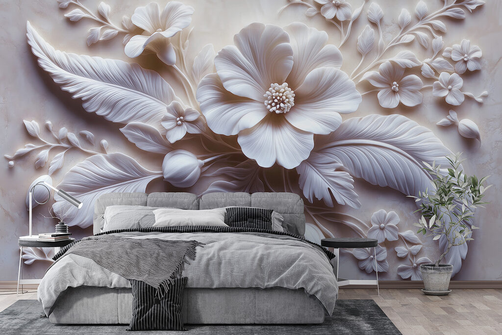 Flores y hojas blancas — interior 1