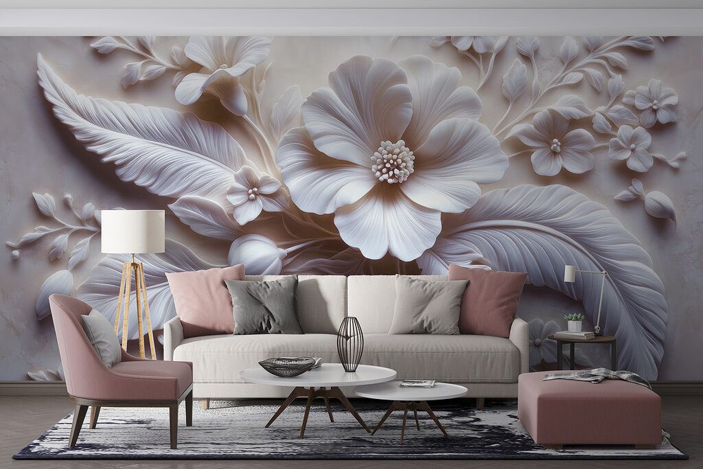 Flores y hojas blancas — interior 2