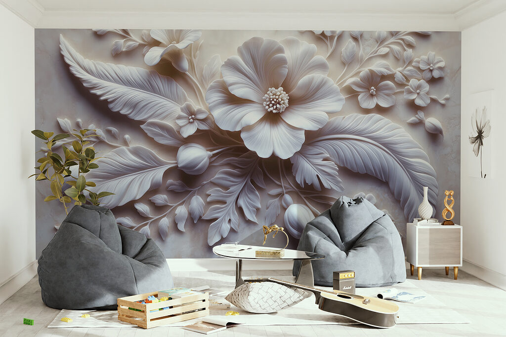 Flores y hojas blancas — interior 3