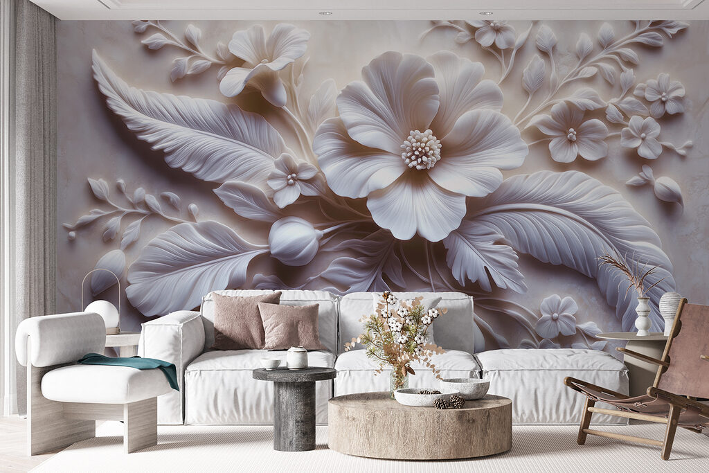 Flores y hojas blancas — interior 6