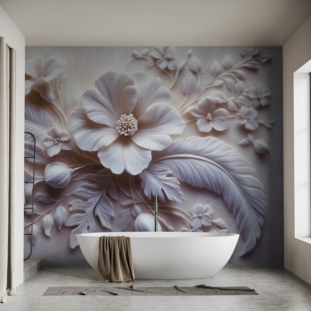 Flores y hojas blancas — interior 7