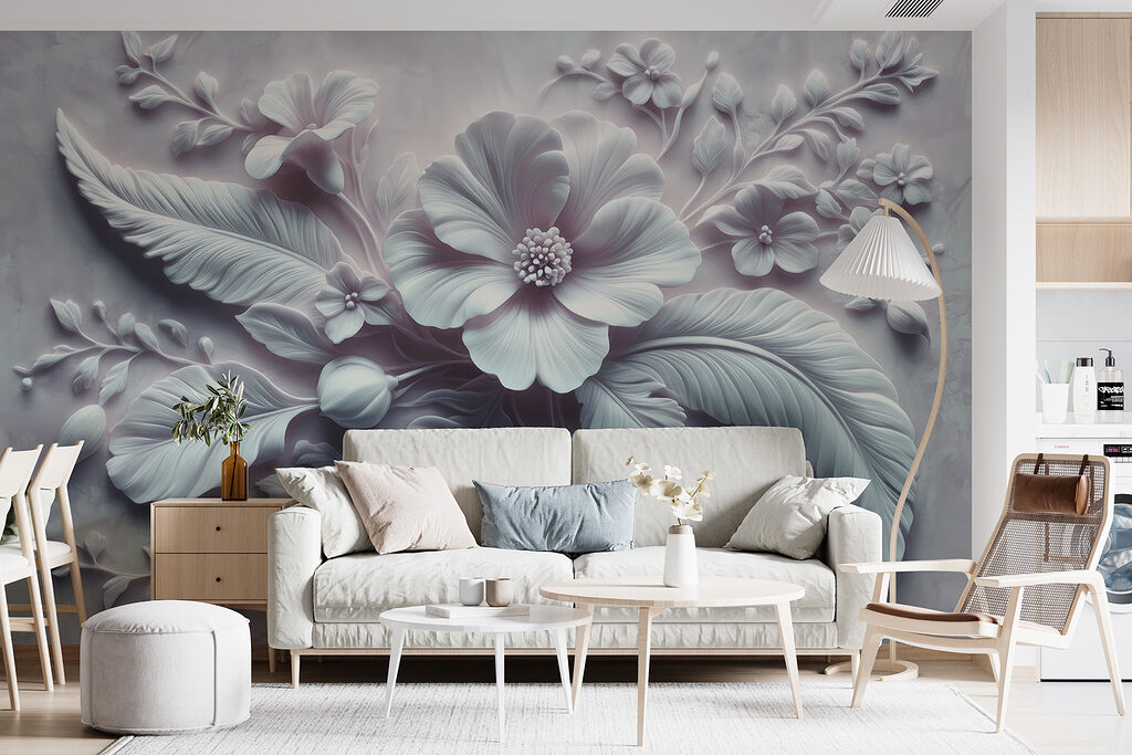 Flores y hojas blancas — interior 1