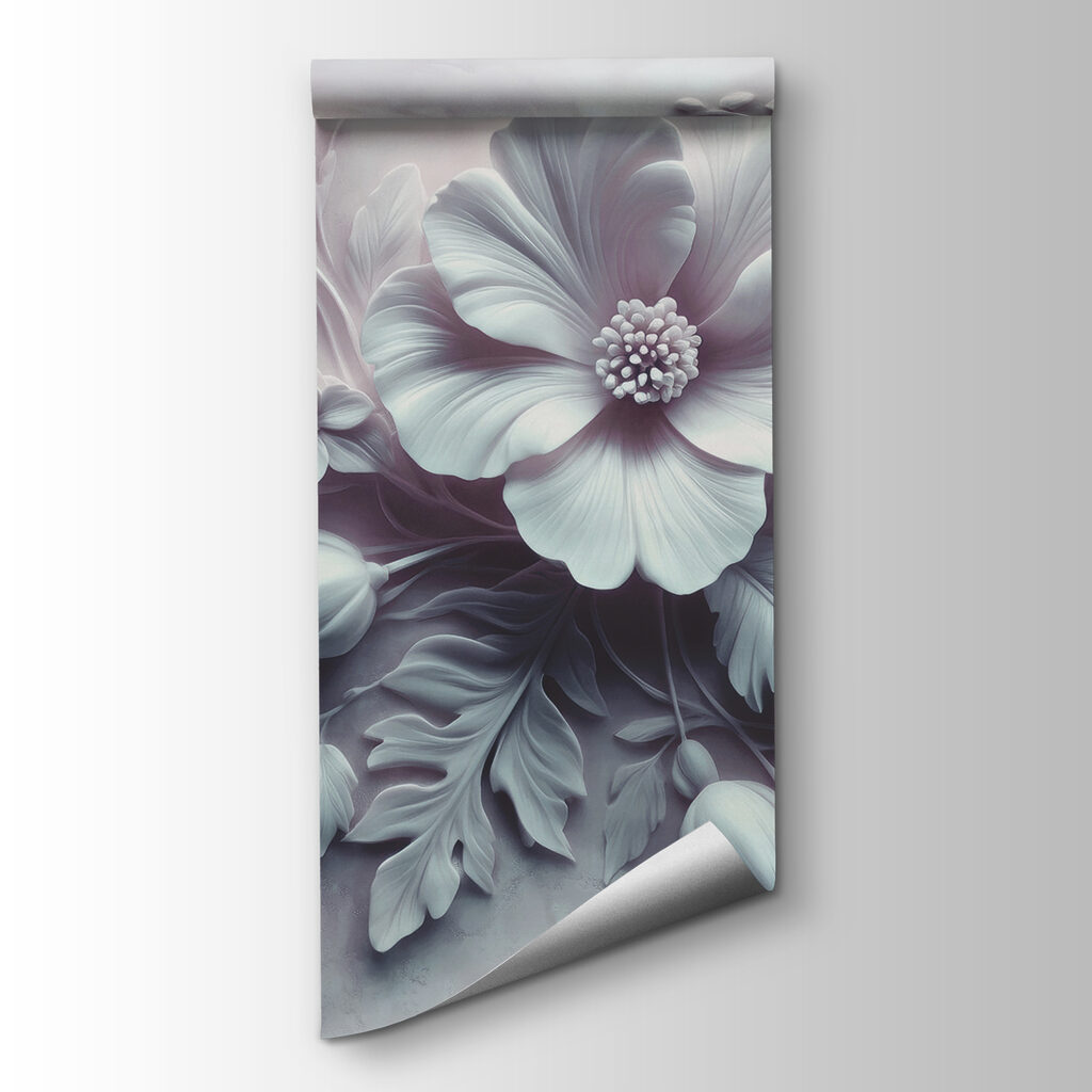 Flores y hojas blancas — vista del producto