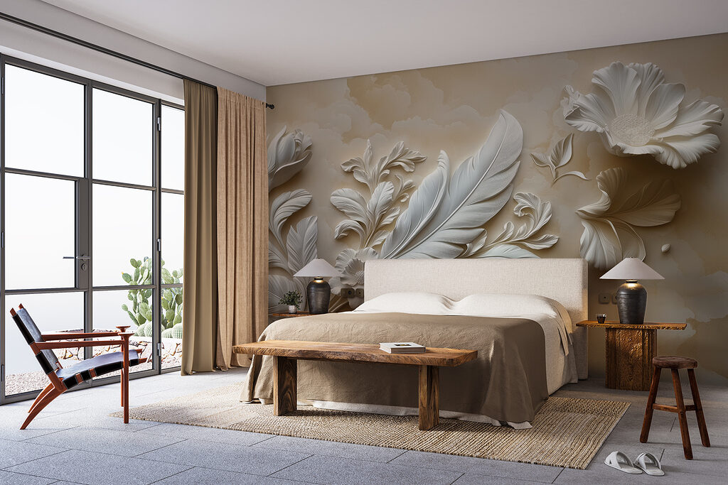 Rama diagonal con flores — interior 1