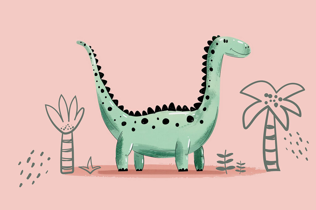 Dinosaurio de cuello largo — diseño completo
