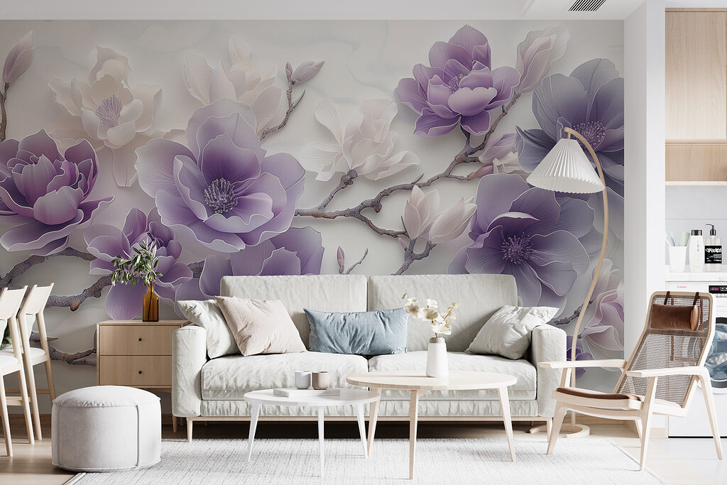 Flores lilas en curvas — interior 2
