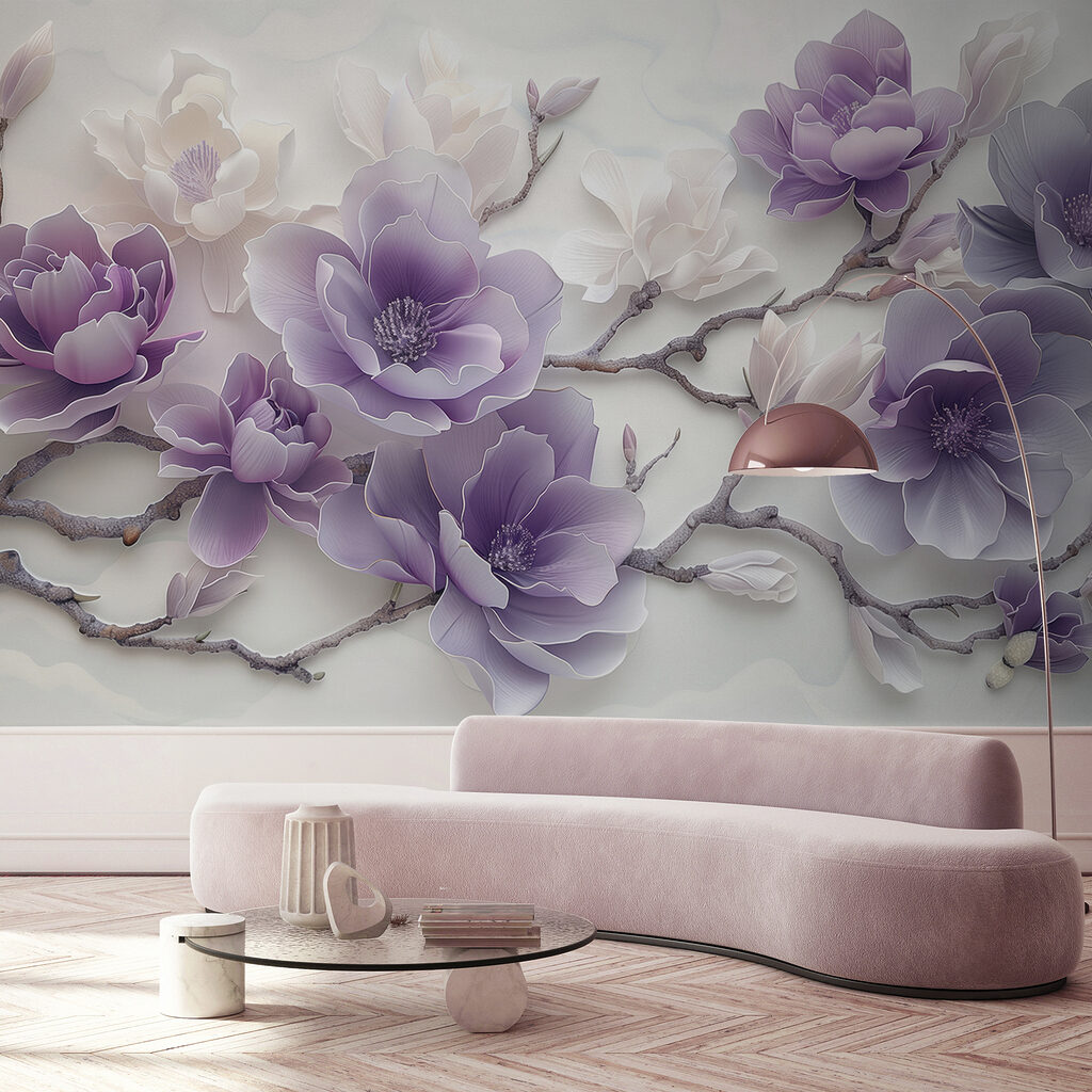 Flores lilas en curvas — interior 3